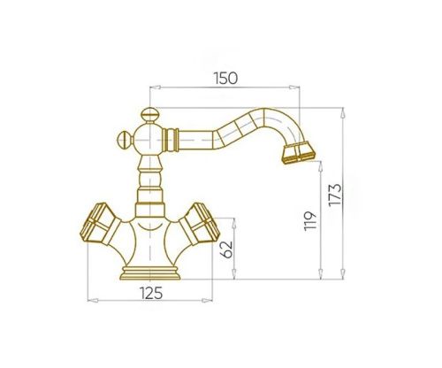 Смеситель Bronze de Luxe ROYAL 10218/1 на раковину бронза - фото 3