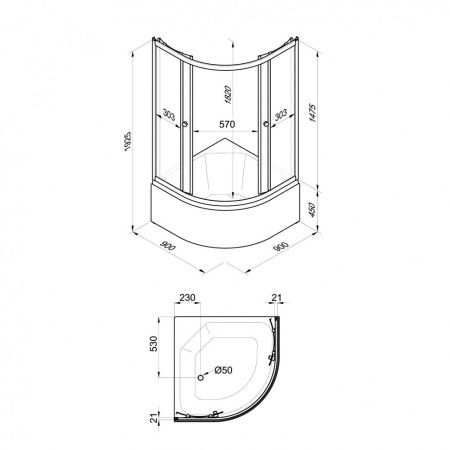 Душевой уголок Тритон Ультра Щ0000065752 90х90 стекло матовое профиль белый с поддоном