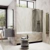 Душевая шторка на ванну Maybah Glass MGV-783-3 70х140 стекло тонированное профиль золото ориентация универсальная