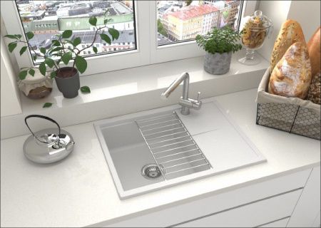 Кухонная мойка Aquaton Делия 65 1A718632DE240 65х50 цвет белый