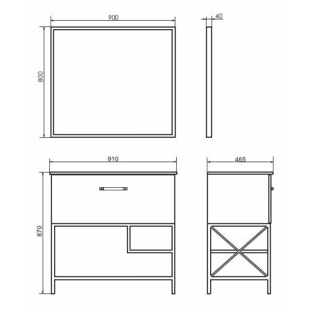 Зеркало Comforty Бредфорд 00004147988CF 90х80 подвесное
