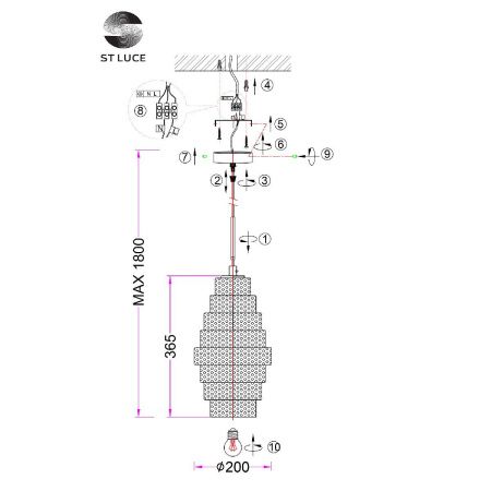 Светильник подвесной ST Luce Rexite (Рексите) SL1001.103.01