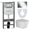 Инсталляция с кнопкой + унитаз + шумоизоляция Ceramica Nova CN3007_1001CH_1000