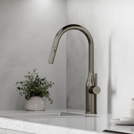 Смеситель для кухни Sancos Grand SC4002GG на мойку вороненая сталь