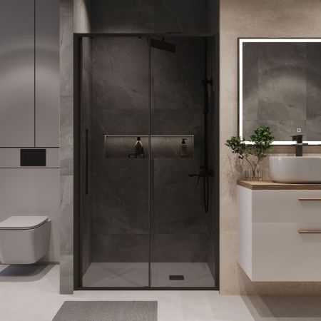 Душевая дверь Niagara Nova NG-85-12TB 120х195 стекло тонированное профиль черный