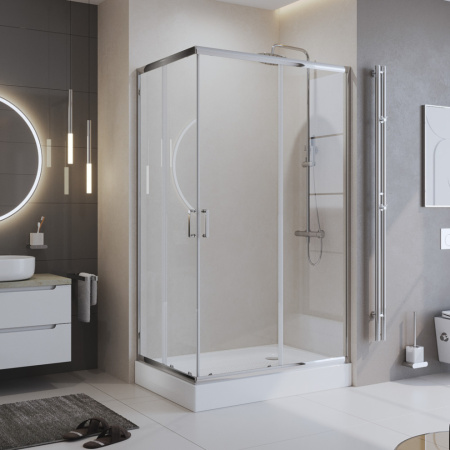 Душевой уголок BelBagno UNO-195 UNO-195-AH-2-100/90-C-Cr стекло прозрачное 5 мм