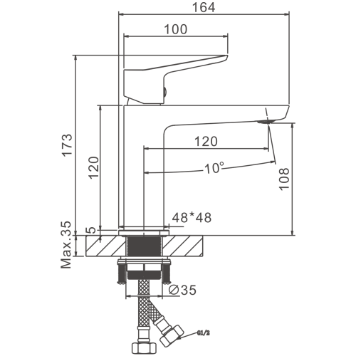 Смеситель Belz B10715-3 на раковину оружейная сталь - фото 2