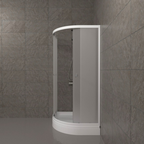 Душевой уголок Тритон Ультра Щ0000064624 80х80 стекло матовое профиль белый с поддоном - фото 4
