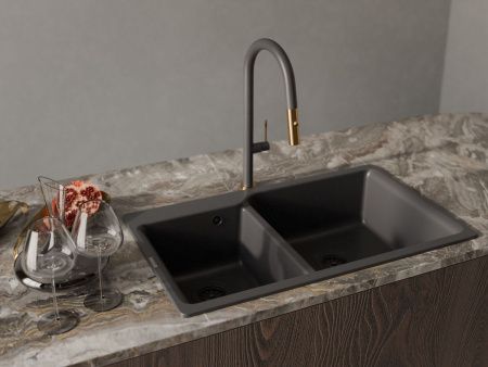 Смеситель для кухни Rivelato 3972500 antracite oro на мойку черный/золото