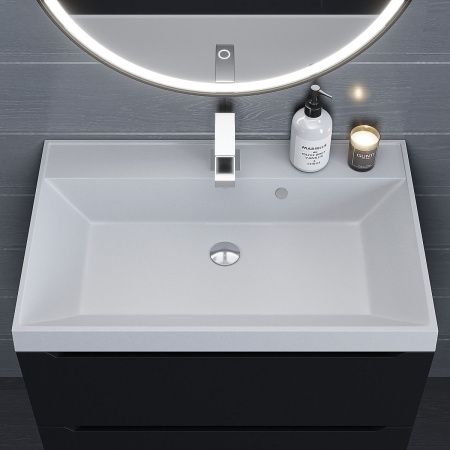 Раковина из искусственного камня Uperwood Classic Quartz 291030003 70х50 полувстраиваемая цвет белый