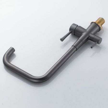 Смеситель для кухни Shevanik S528T на мойку оружейная сталь