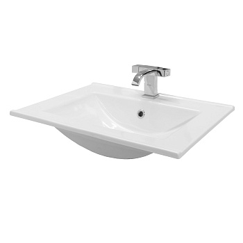 Раковина из сантехнического фарфора Onika Бергамо CDB00018580 61х48 накладная цвет белый 1 отверстие под смеситель