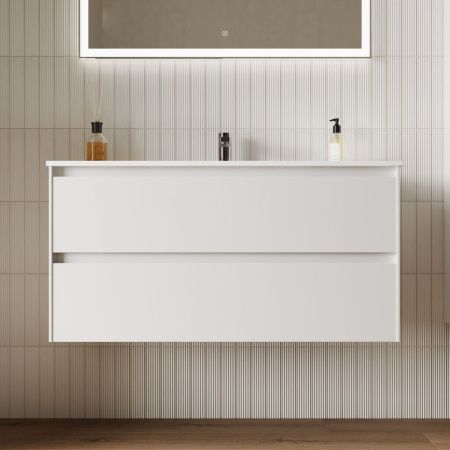 Тумба под раковину Sancos Cento CN100W 100х50 подвесная цвет белый