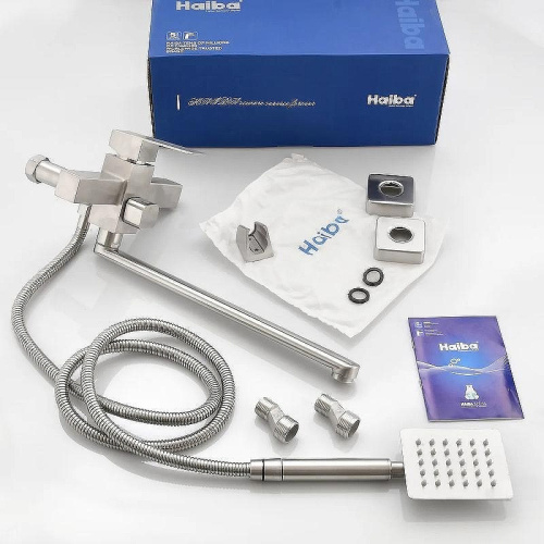 Cмеситель для ванны и душа Haiba HB22803 настенный полированная сталь - фото 2 Cмеситель для ванны и душа Haiba HB22803 настенный полированная сталь - фото 2