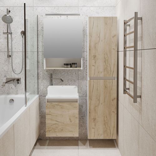 Тумба под раковину Runo БАРИ 00-00001372 40х40 подвесная цвет коричневый - фото 4