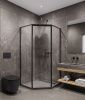 Душевой уголок Timo T35R 100х100 стекло прозрачное профиль черный без поддона