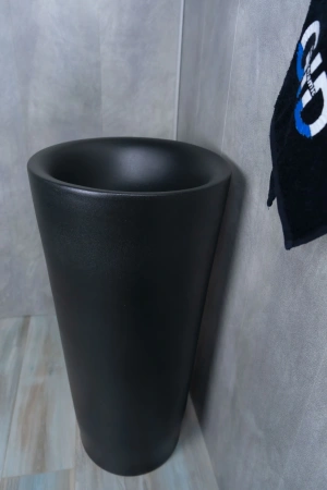 Раковина керамическая Gid Autonomo 81110 40х40 напольная цвет черный без отверстий под смеситель