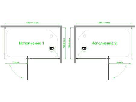 Душевой уголок Royal Bath HPVD RB8140HPVD-C-BL 140х80 стекло матовое профиль черный без поддона