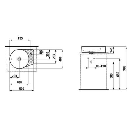 Раковина керамическая Laufen VAL 8.1228.1.000.104.1 50 см накладная цвет белый 1 отверстие под смеситель