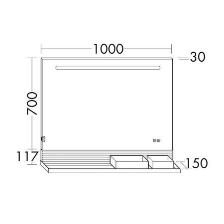 Зеркало Burgbad Fiumo SFXP100 100х70 подвесное