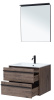 Комплект мебели: тумба с раковиной + зеркало Aquanet Lino 00271954 70x50x138 подвесной цвет темное дерево