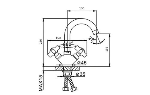 Смеситель D-Lin D153807-D на раковину хром - фото 2