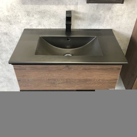 Тумба с раковиной Comforty Франкфурт 00-00000889CF 80х50 подвесная цвет коричневый