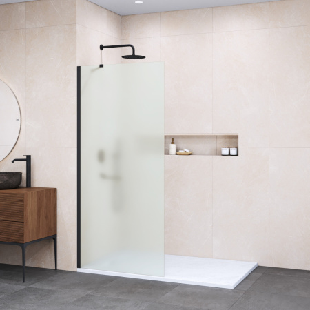 Душевая перегородка RGW Walk In 351011014-24 140х195 стекло матовое профиль черный