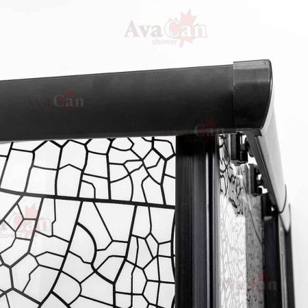 Душевой уголок AvaCan KB100 110х110 стекло с рисунком профиль черный без поддона
