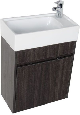 Комплект мебели: тумба с раковиной + зеркало Aquanet Лидс 00183170 51x27x156 подвесной цвет темное дерево