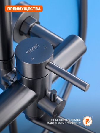 Душевая стойка ProHanss P31.24.09 настенная цвет серый