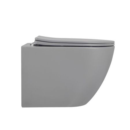 Унитаз подвесной Abber Bequem AC1101MG серый с сиденьем микролифт безободковый каскадный смыв