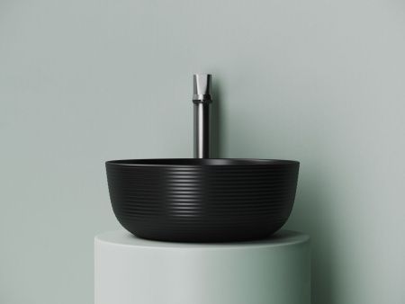 Раковина из сантехнического фарфора Ceramica Nova ELEMENT CN6073MB 40х40 накладная цвет черный без отверстий под смеситель