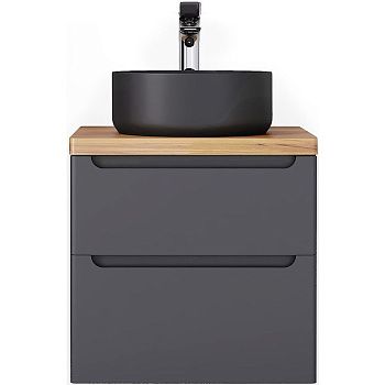 Тумба под раковину Jorno WOOD wood.01.60/P/GR 60х50 подвесная цвет серый