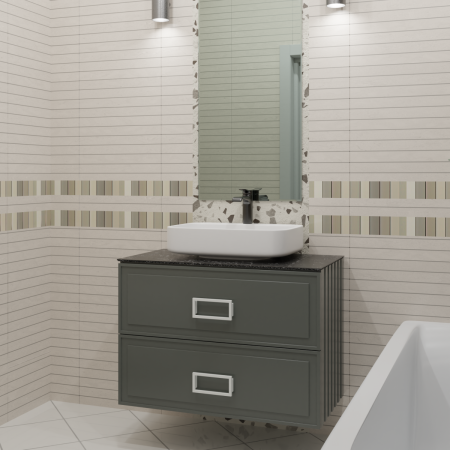 Тумба со столешницей La Fenice CUBO TWIN NFNC-01-CUB-G-90-2-2-GB 90х50 подвесная цвет синий/серый