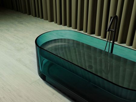 Ванна из полиэфирной смолы Abber Kristall AT9708Aquamarin 170х75 отдельностоящая овальная