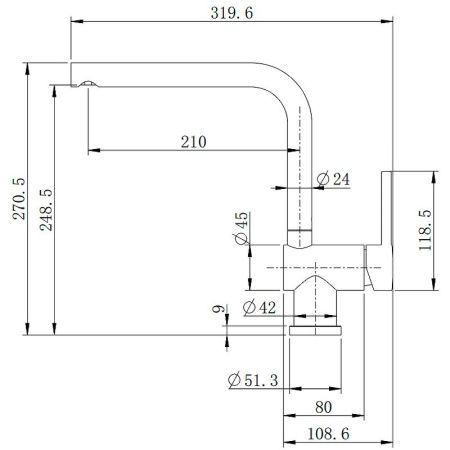 Смеситель для кухни Splenka S205 S205.40.06 на мойку черный