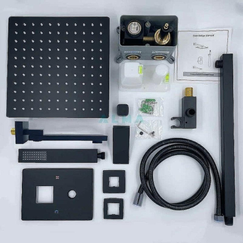 Душевая система ALMAes Elbe TVZ-0811 встраиваемая цвет черный - фото 3