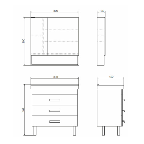 Зеркало-шкаф Comforty Никосия 00004138838CF 80х80 - фото 2