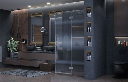 Душевой уголок Ambassador Diamond 12011104R 120х80 стекло прозрачное профиль хром без поддона