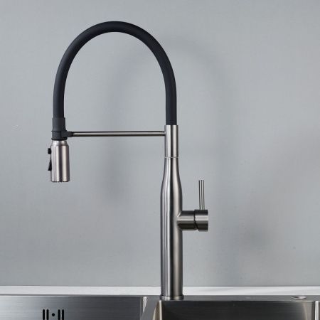 Смеситель для кухни Shevanik S123T-3 на мойку оружейная сталь