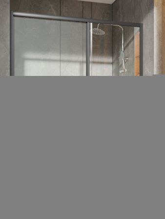 Душевая дверь Orange E02-140TB 140х190 стекло прозрачное профиль черный