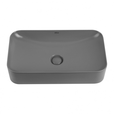 Раковина из санфаянса Abber RECHTECK AC2204MG 61х35 накладная цвет серый матовый без отверстий под смеситель