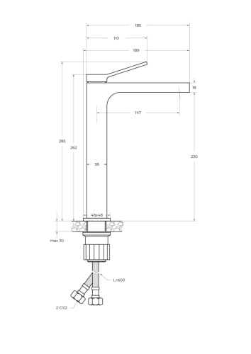 Смеситель BelBagno ALBANO ALBANO-LMC-CRM-W0 на столешницу хром - фото 4