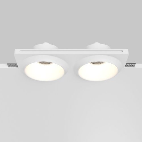 Светильник встраиваемый Maytoni Technical Gyps Modern DL124-GU10-02-TRS-W - фото 2