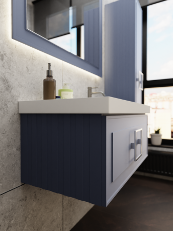 Тумба с раковиной La Fenice CUBO NFNC-01-CUB-BG-90-1-90R 90х50 подвесная цвет синий