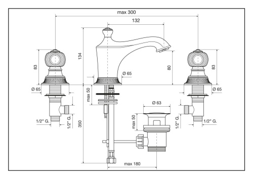 Смесители Emmevi The One 98033/CR на столешницу хром - фото 2