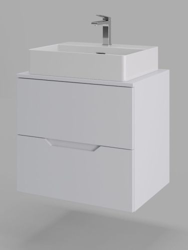 Тумба с раковиной Orange Line Li-60TuwMDF+B04-500W 60х50 подвесная цвет белый