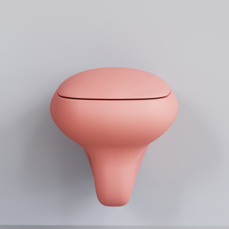 Унитаз подвесной Ambassador Diamond 123T20901R-122T20901 розовый матовый с сиденьем