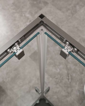 Душевой уголок Cezares MOLVENO MOLVENO-AH-21-90+30-C-GM-IV 120х90 стекло прозрачное профиль оружейная сталь без поддона